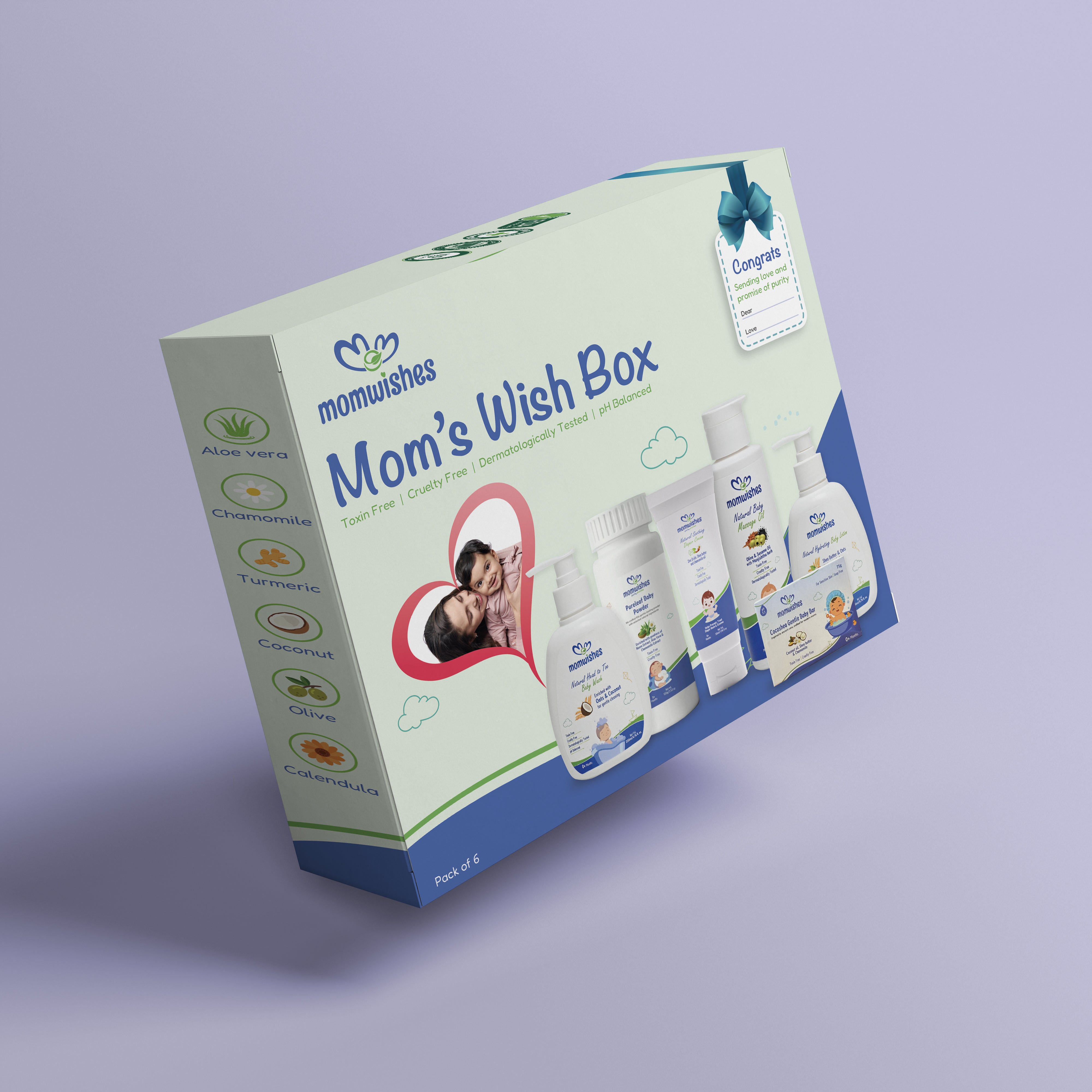 Momwishes Mom’s Wish Box – Complete Natural Baby Care Gift Set
